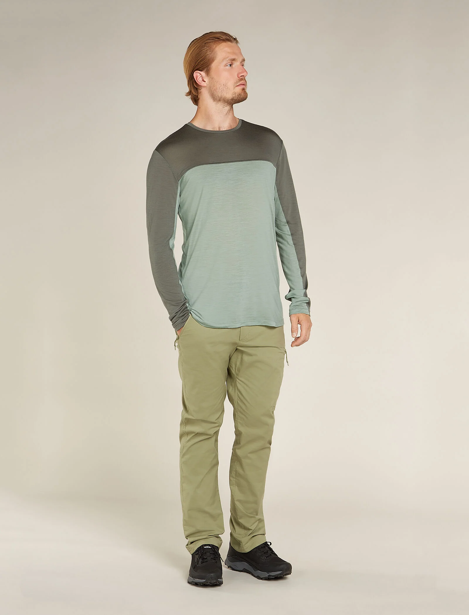 Men's Merino Blend 125 Cool-Lite™ Sphere Long Sleeve T-Shirt Colour Block - Image 3
