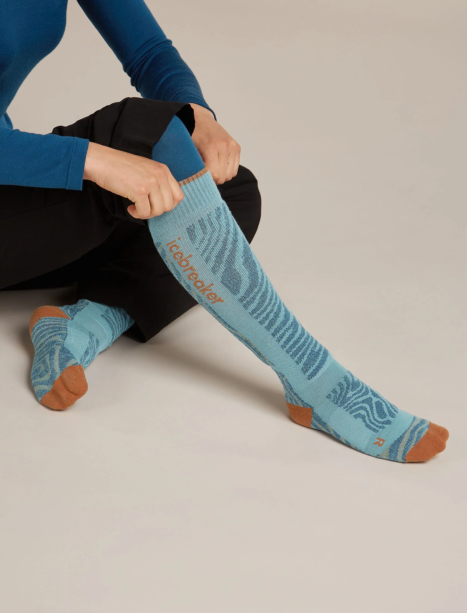 Women Ski+ Over the Calf Socks Mountain Contour - Image 2